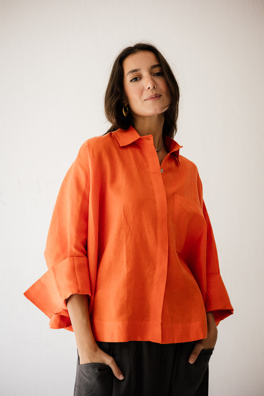 Butterfly Shirt In Orange