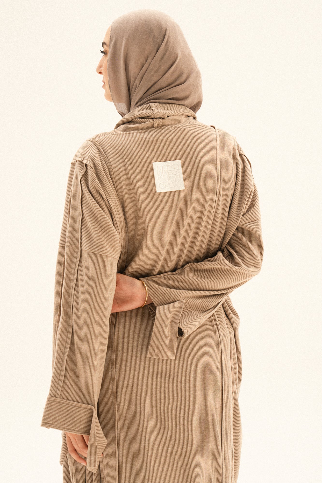 Lined Wool Set In Dark-cafe