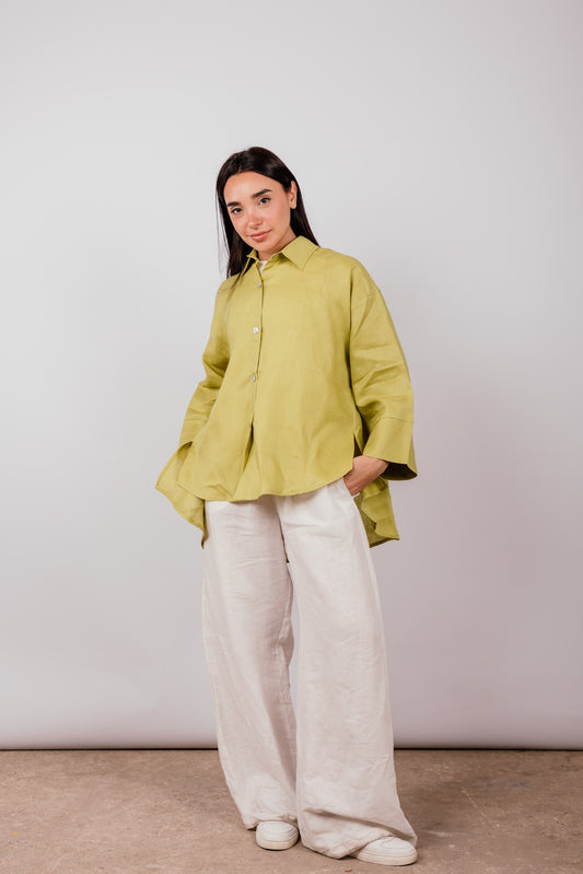 Basic Shirt In Lime-green
