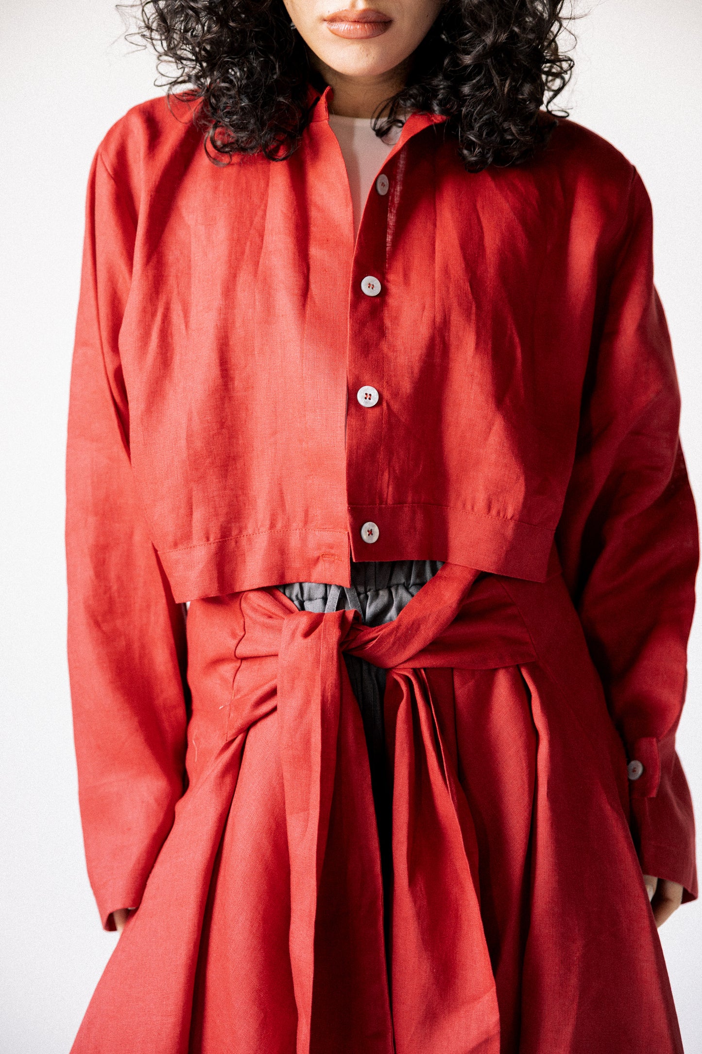 Rap-up shirt in red