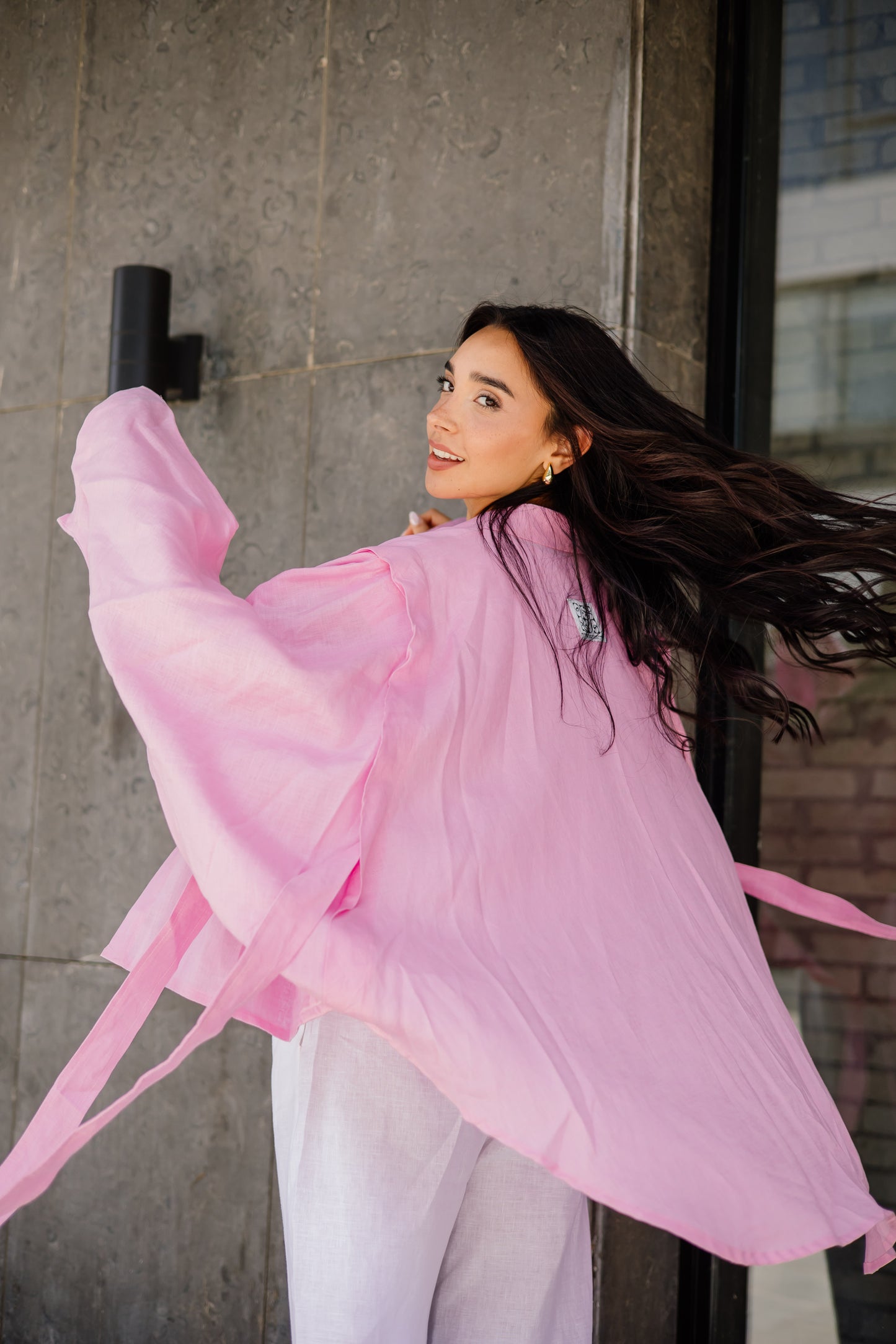 Double Shoulder Shirt In Pink