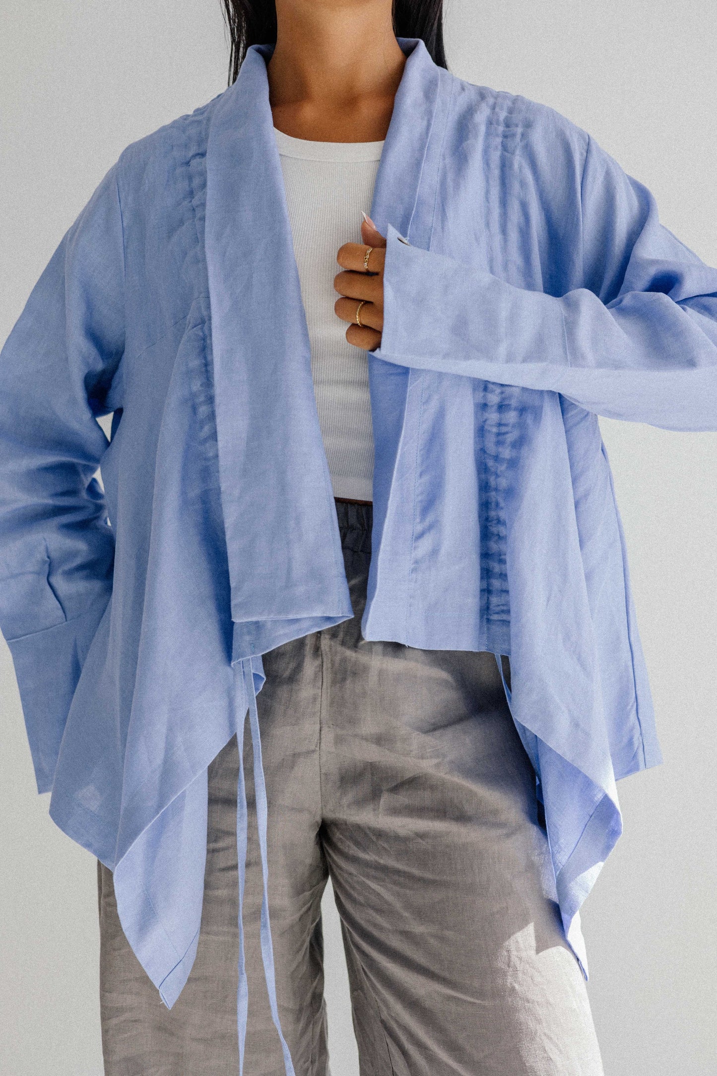 Elastic Kimono In Purple-blue