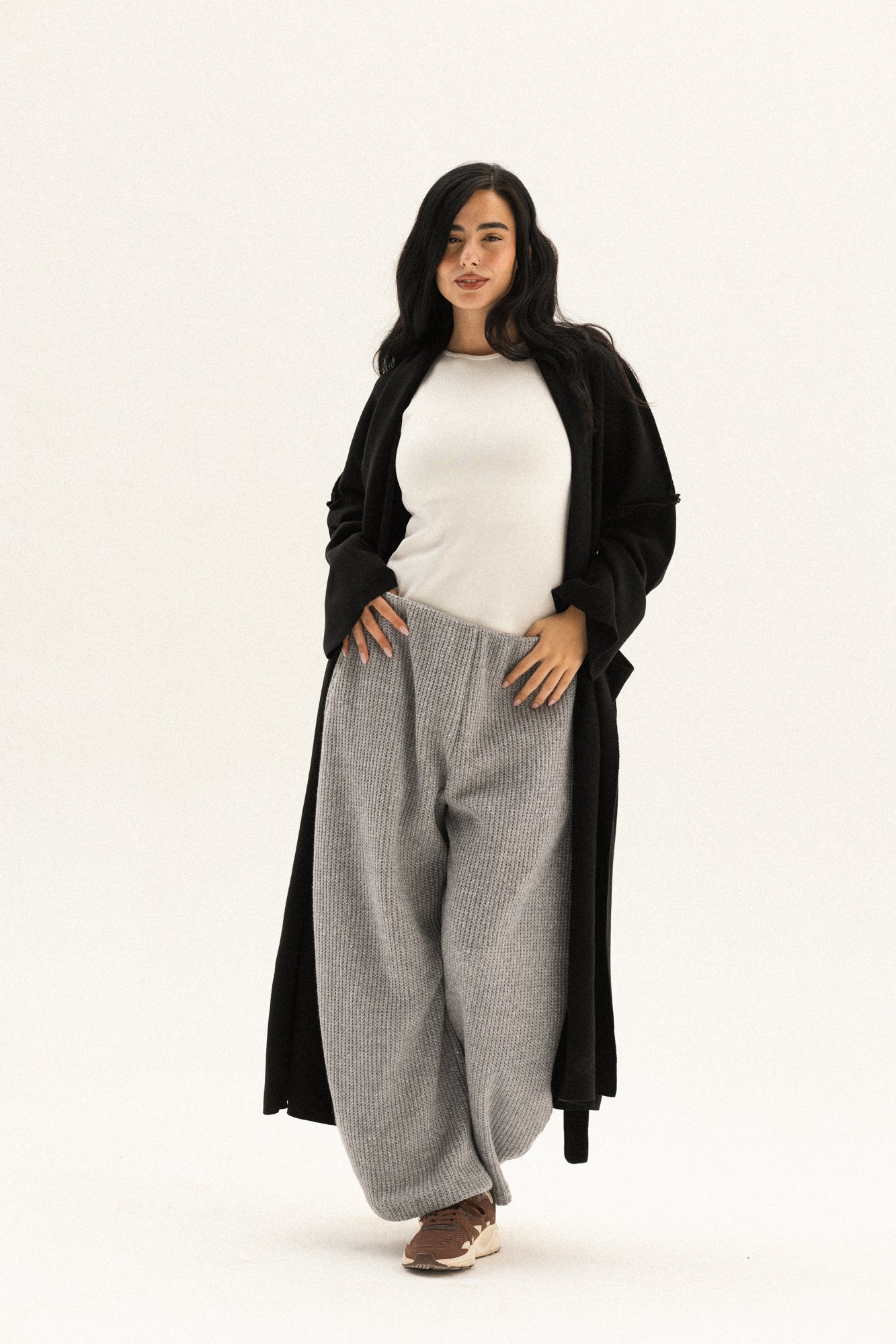 Balloon Knitted Pant In Grey