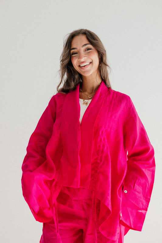 Elastic Kimono In Fuchsia