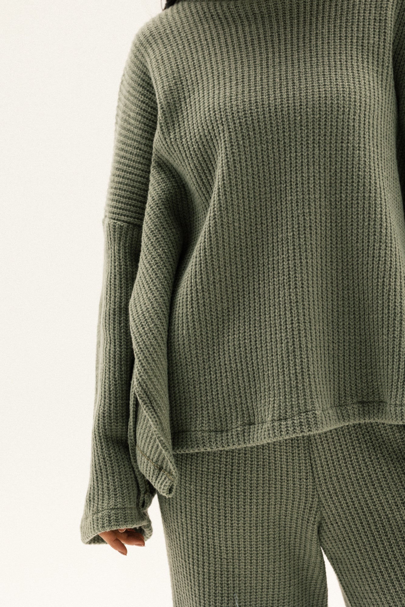 Knitted Love Set In Olive