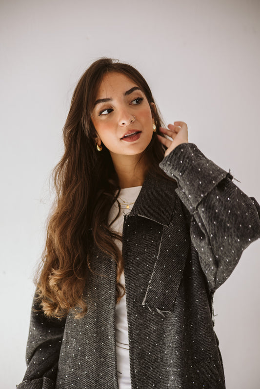 Shine In Coat In Grey