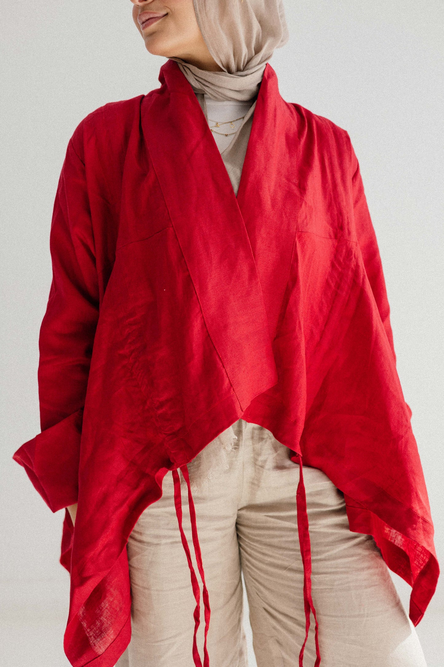Elastic Kimono In Red