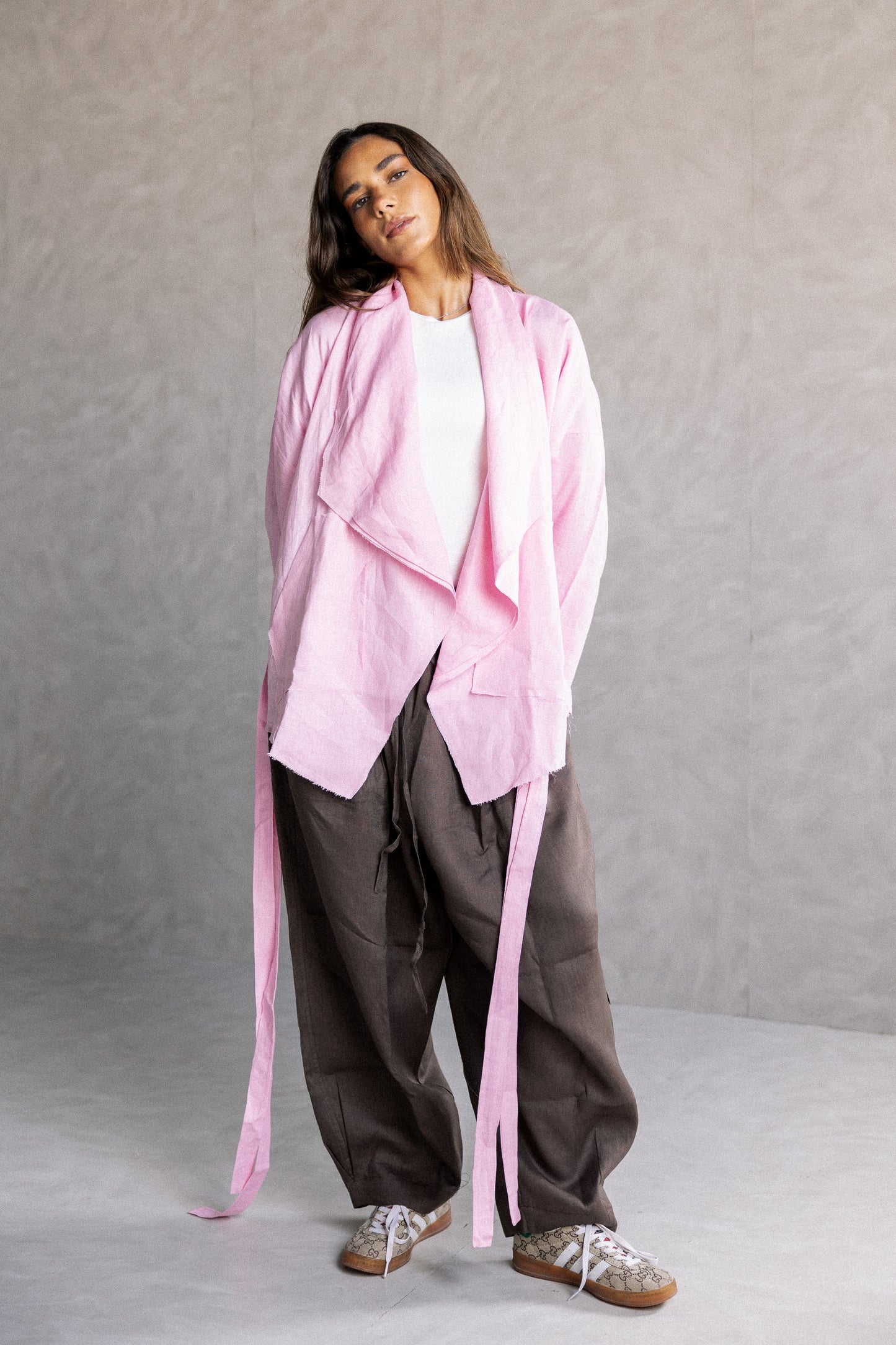 Collar kimono in pink