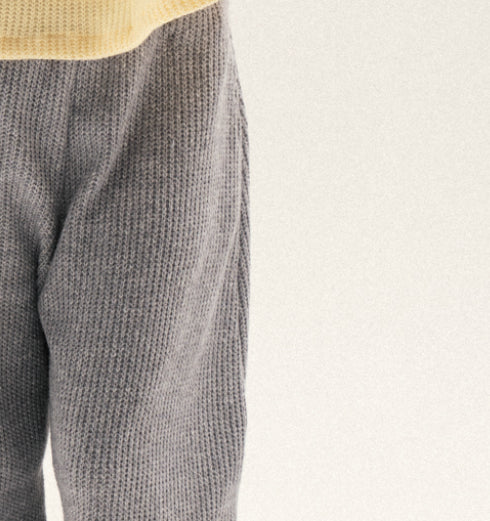 Knitted Lined Kimono In Grey