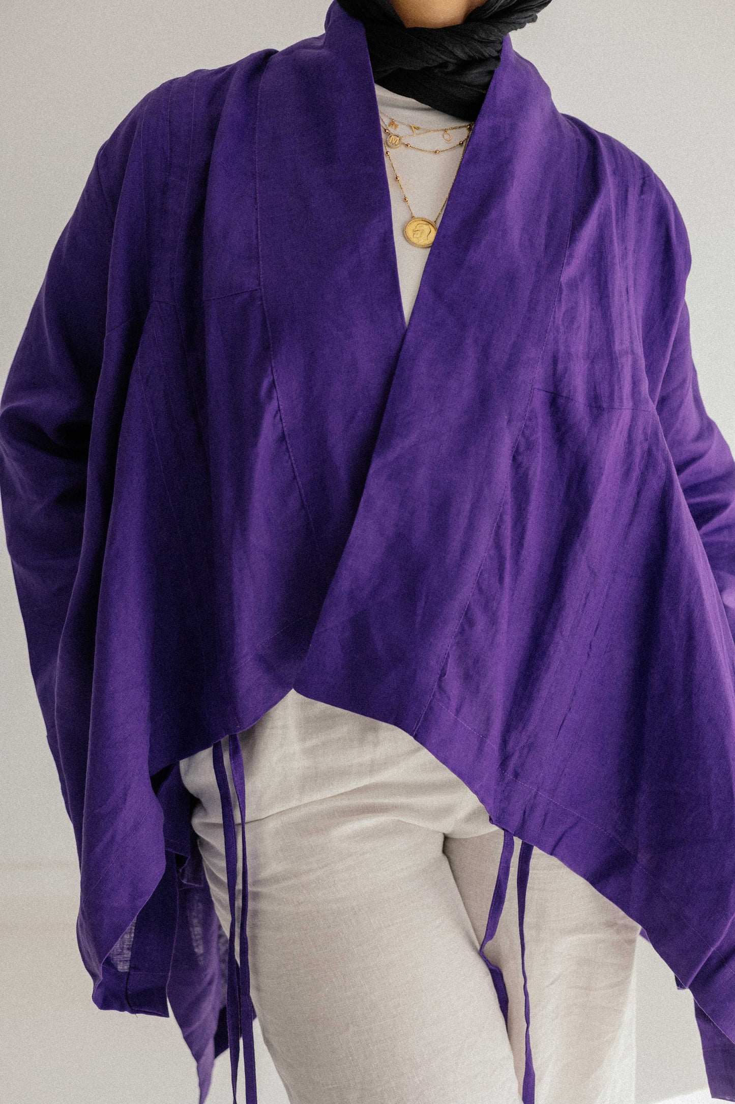 Elastic Kimono In Purple