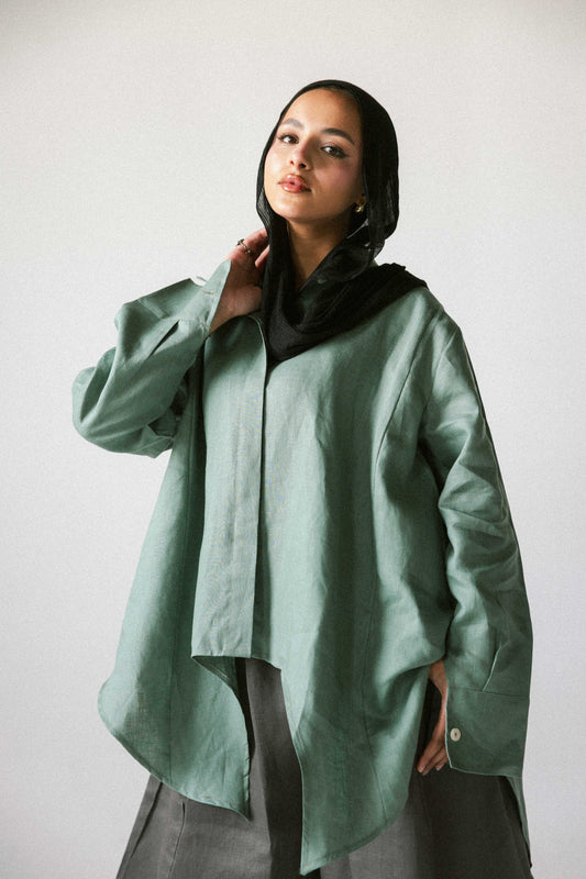 Round shirt in pistachio