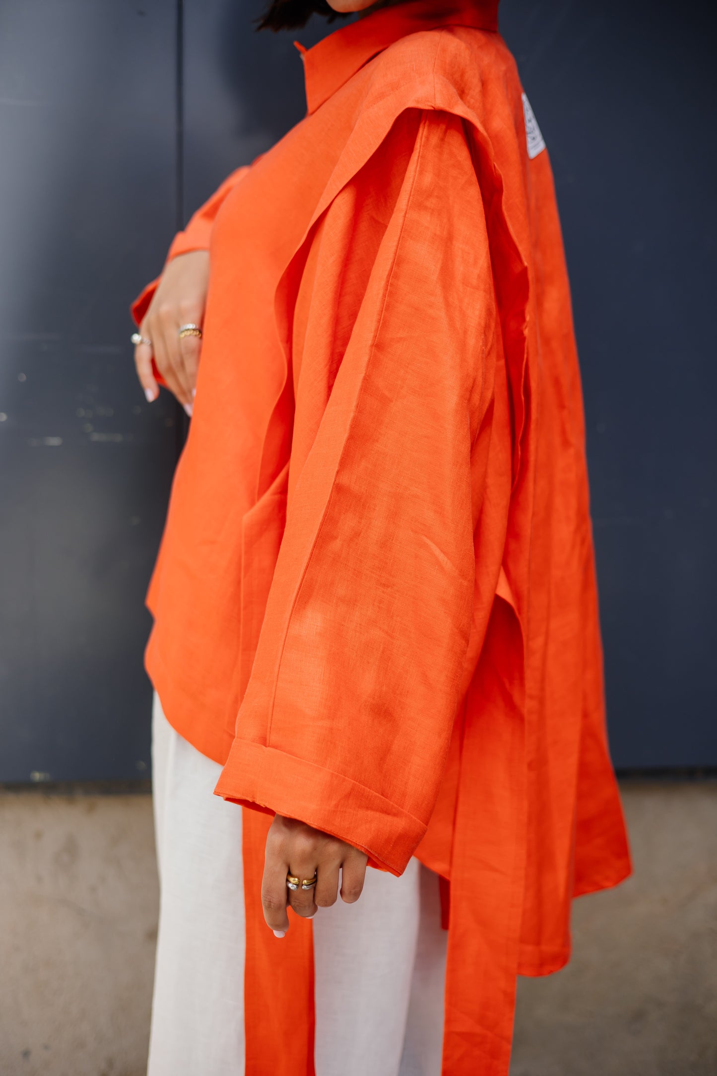 Double Shoulder Shirt In Orange