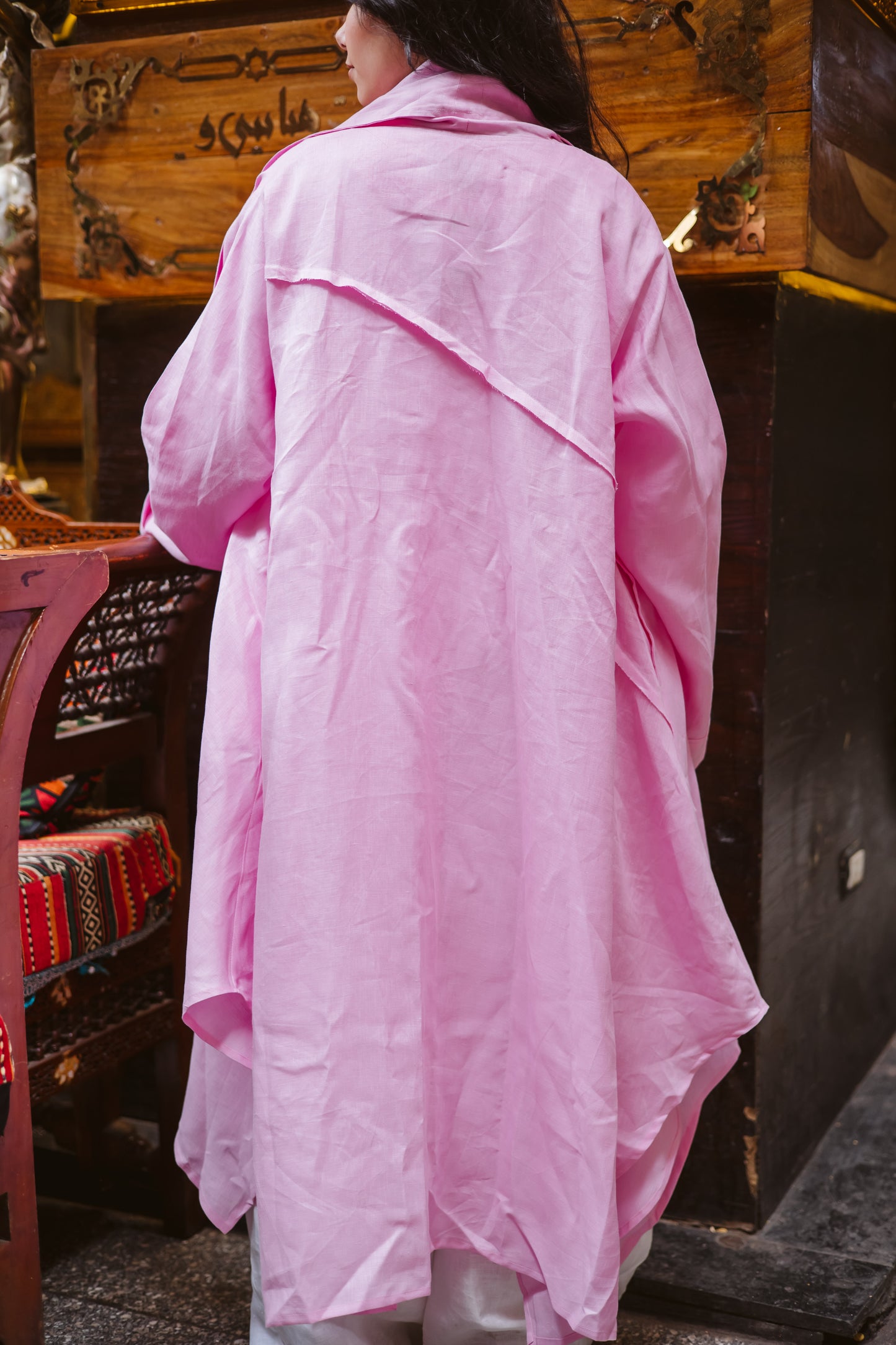 High-low Kimono In Pink