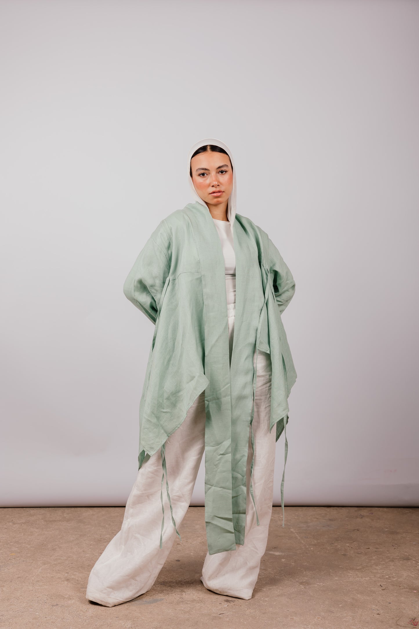 Double Collar With Fringes In Mint