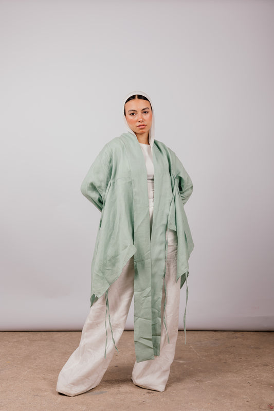 Double Collar With Fringes In Mint