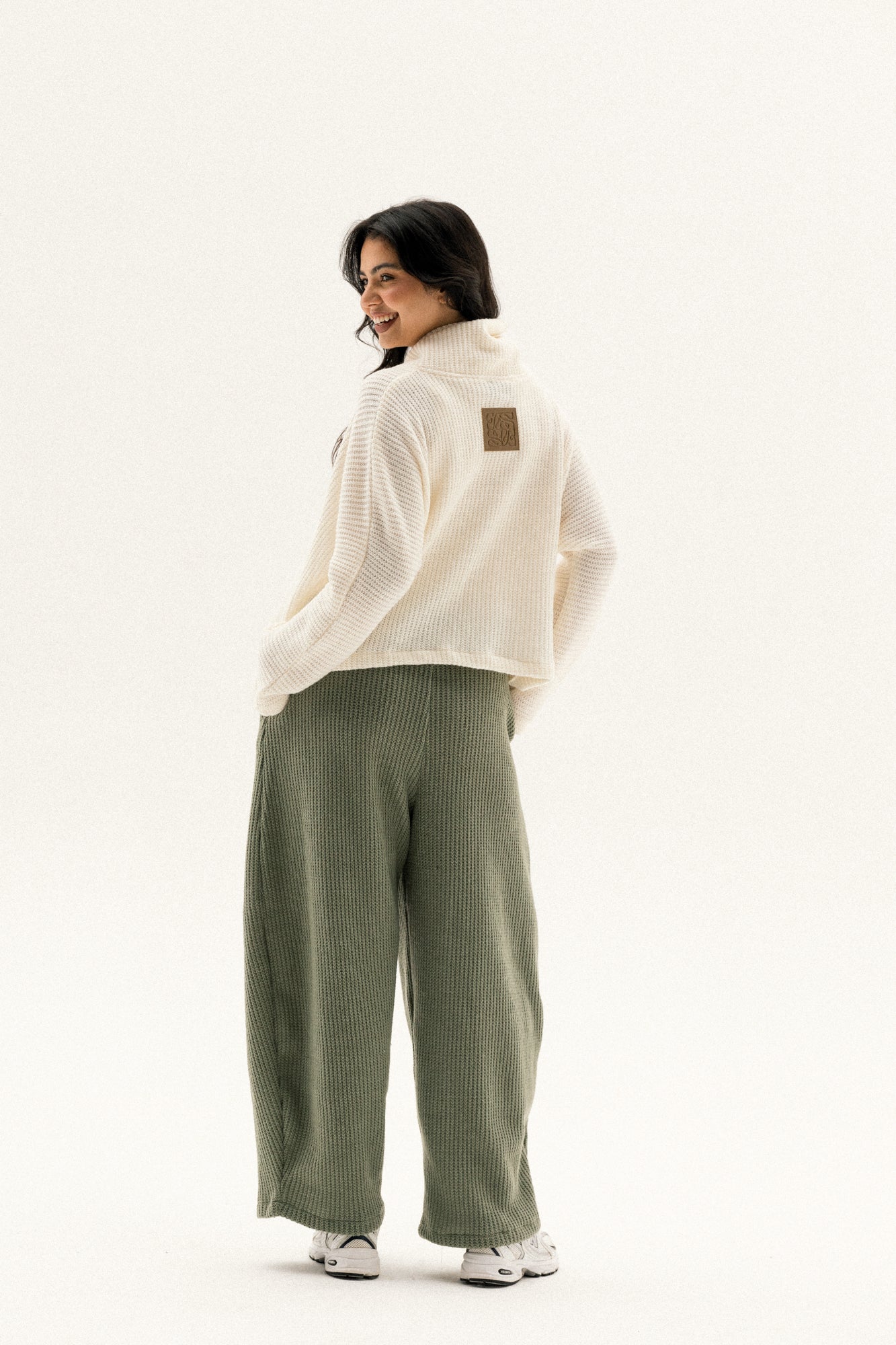 Balloon Knitted Pant In Mint