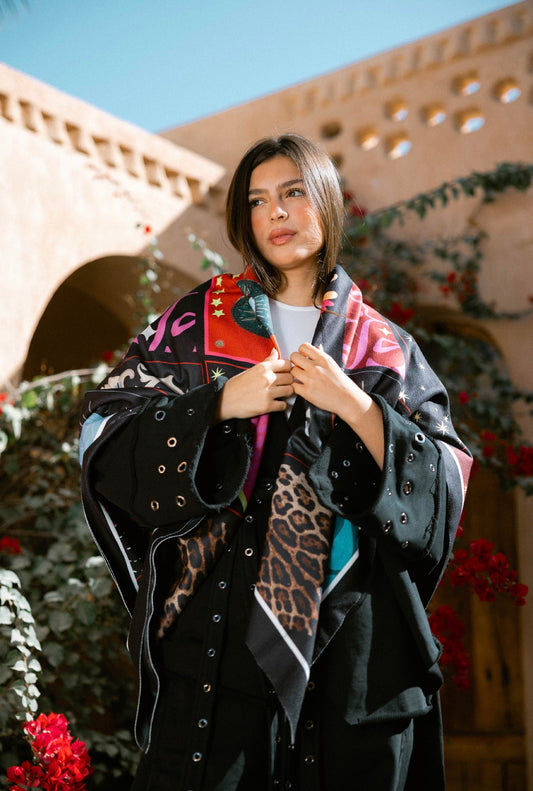 Qamar velvet scarf