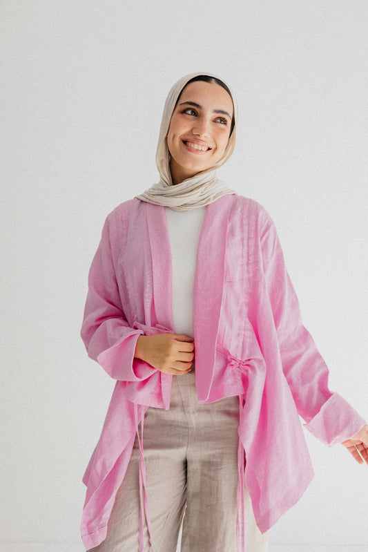 Elastic Kimono In Pink