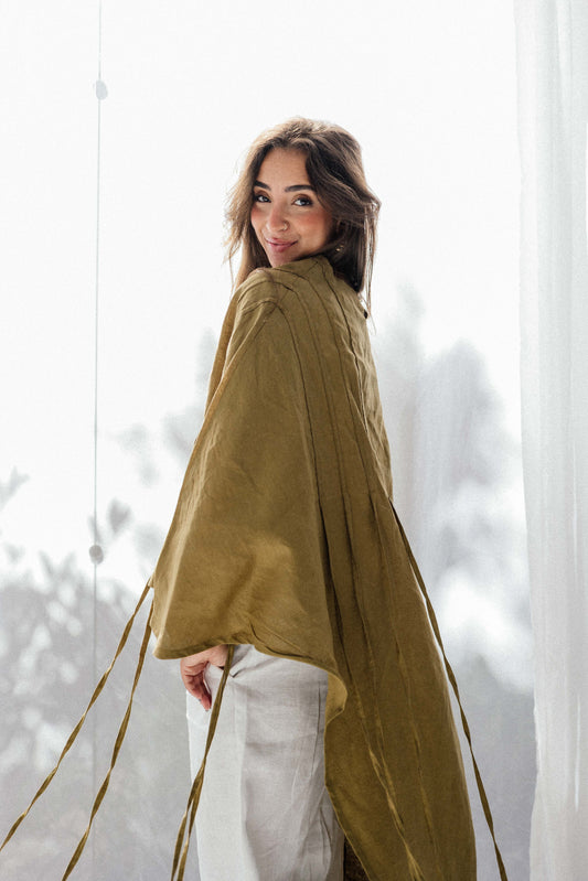 Side To Side Top In Dark-limegreen