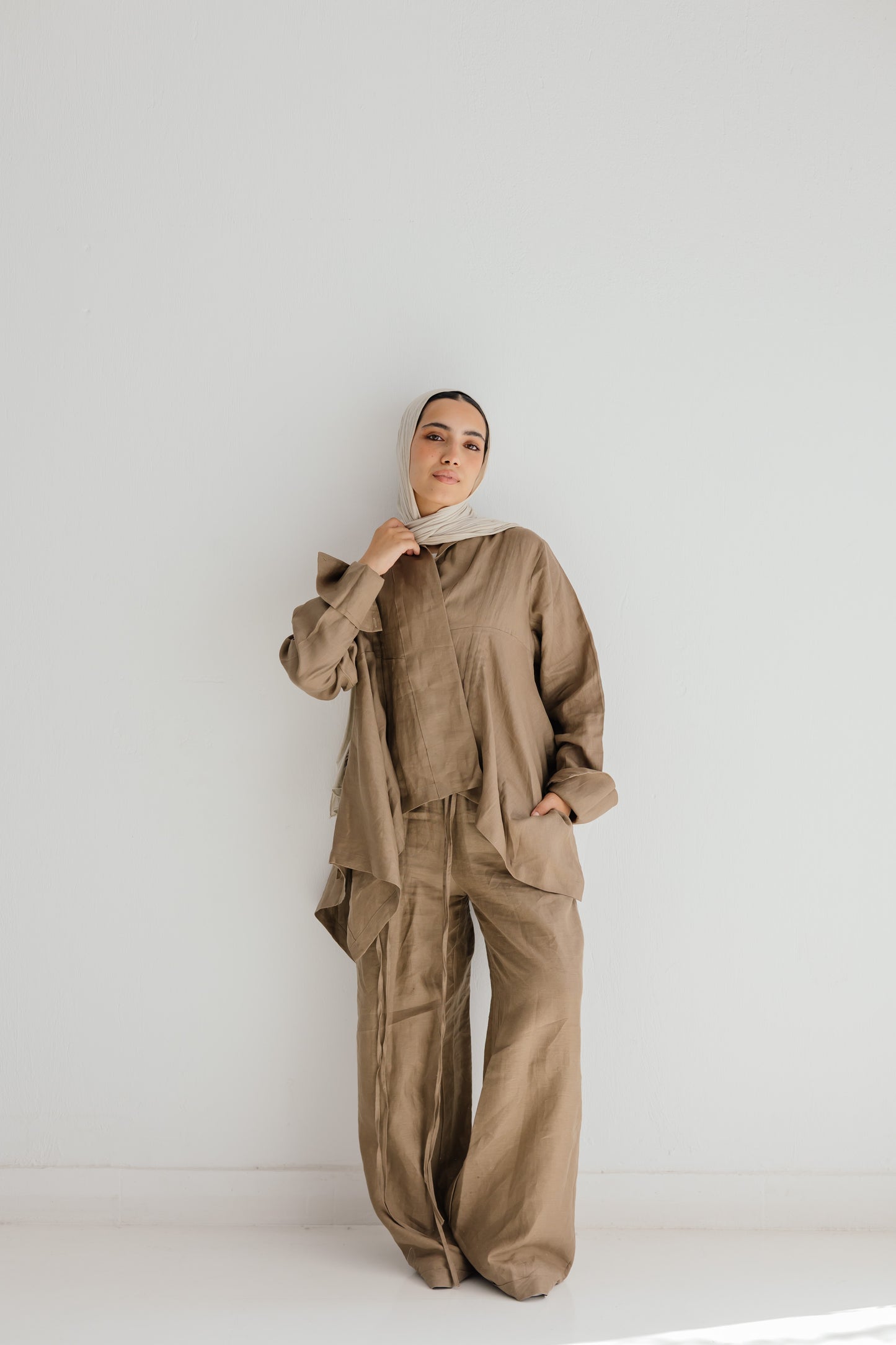 Elastic Kimono In Light-brown