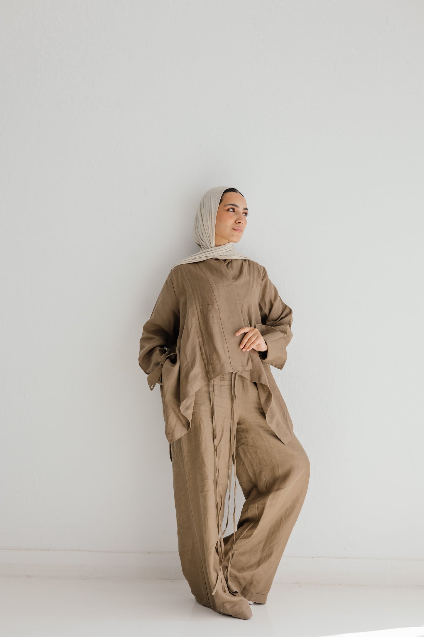 Elastic Kimono In Light-brown