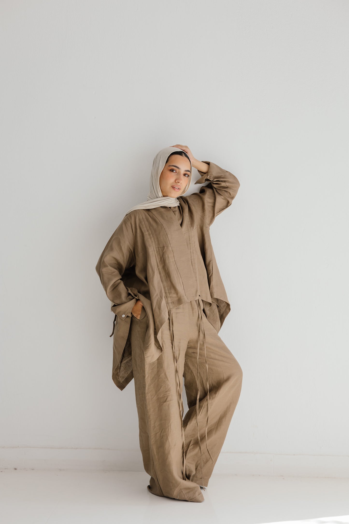 Elastic Kimono In Light-brown
