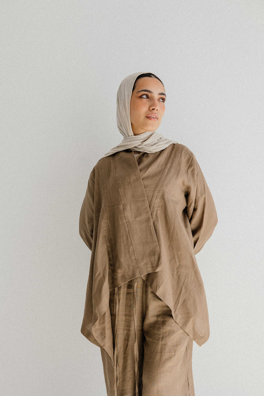 Elastic Kimono In Light-brown