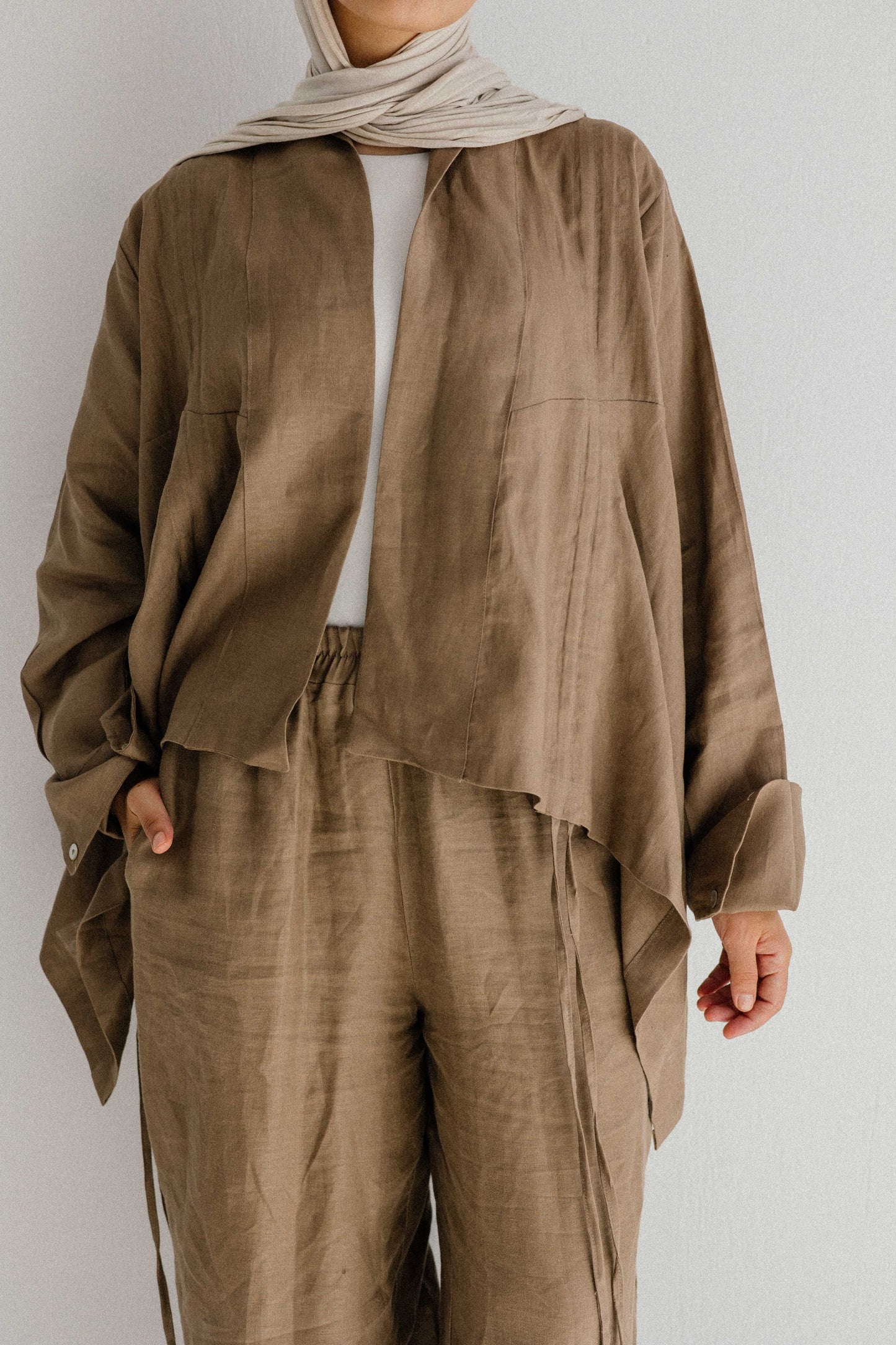 Elastic Kimono In Light-brown