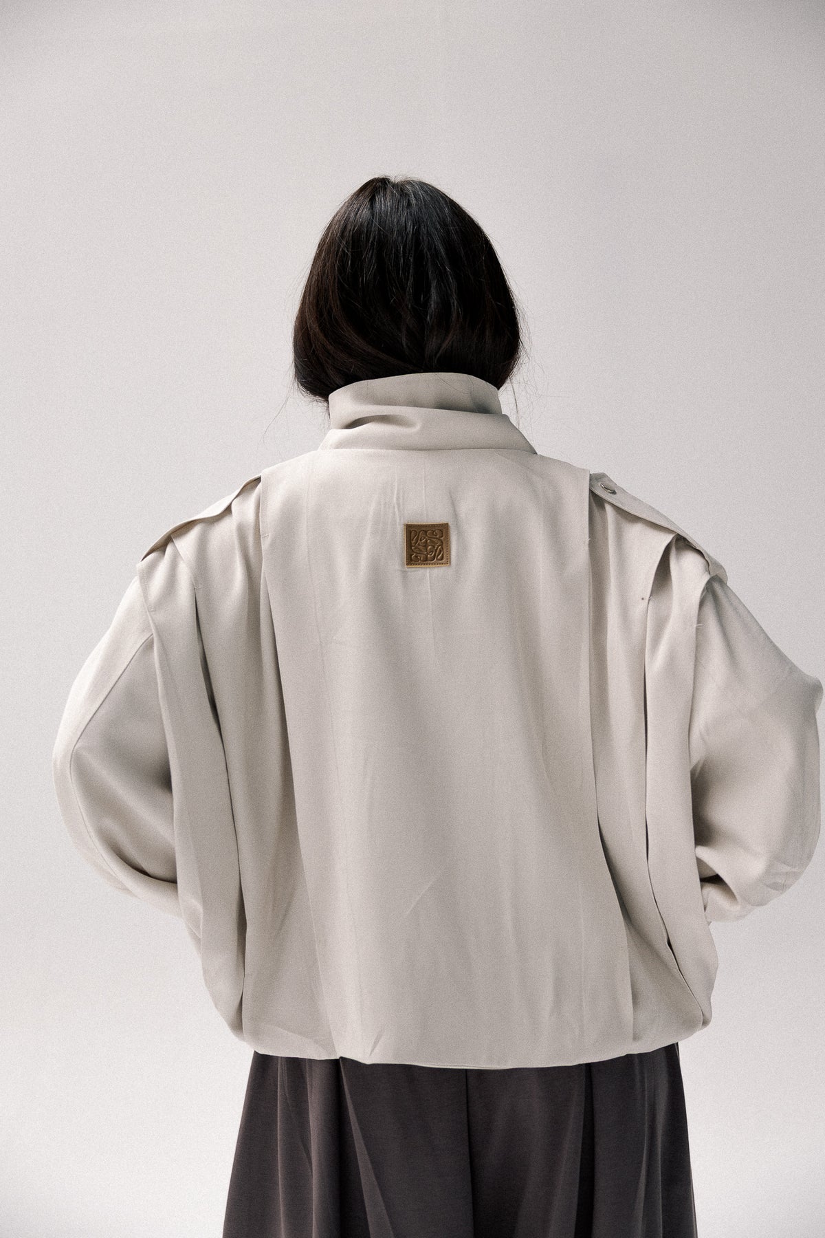 Darted jacket in light cafe