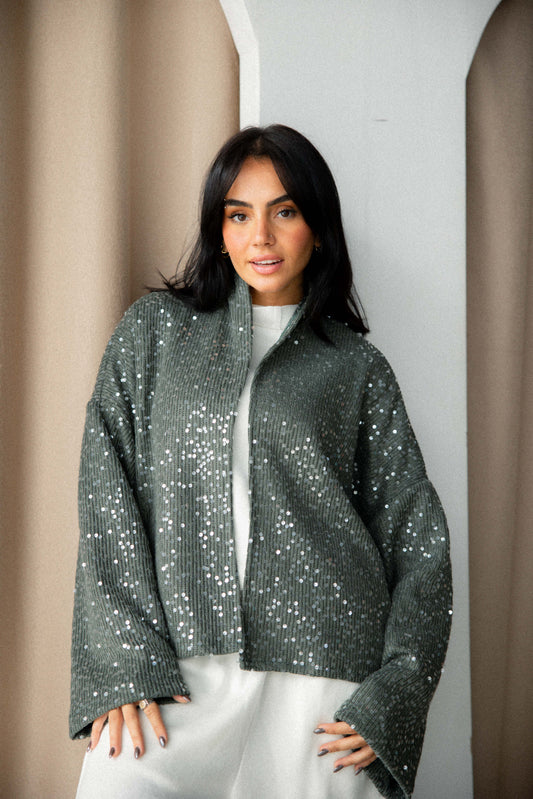 Bling bling kimono in olive