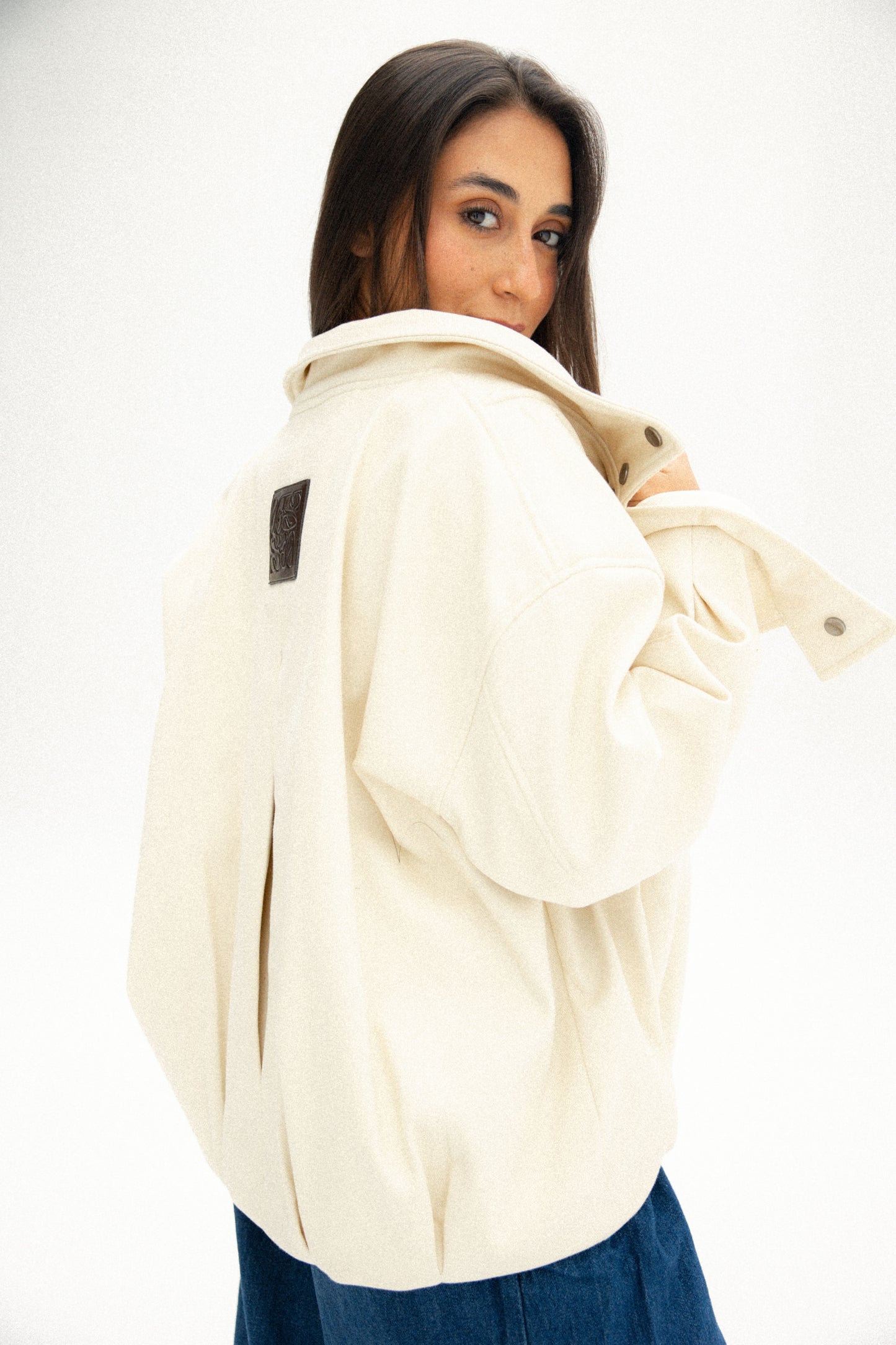 Signature balloon jacket off-white