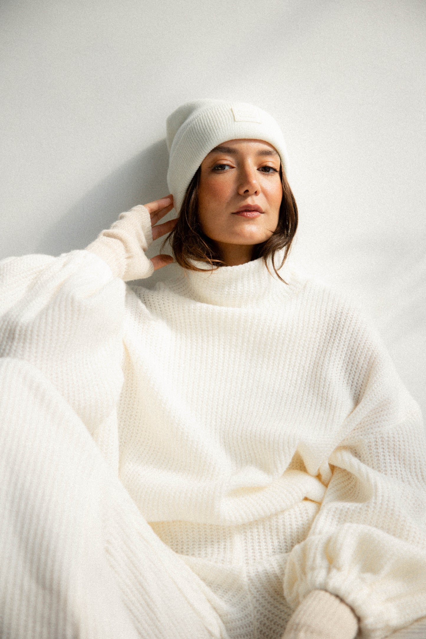 Elastic Knitted Set In Off-white