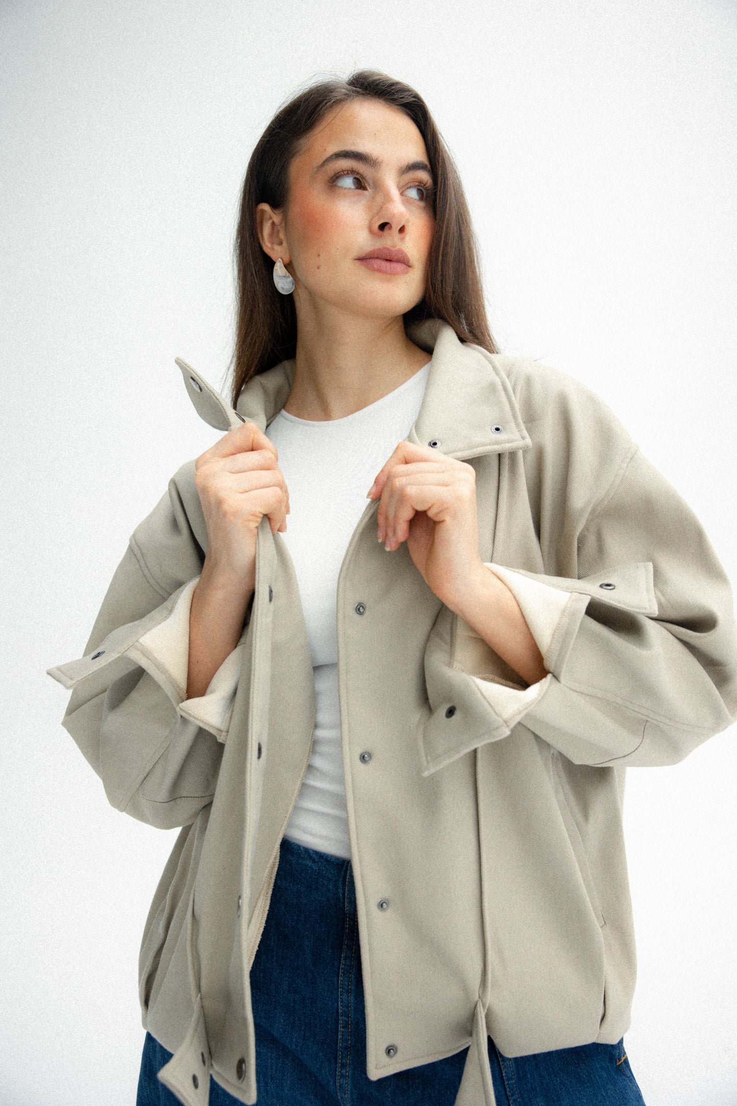 Signature balloon jacket in cafe