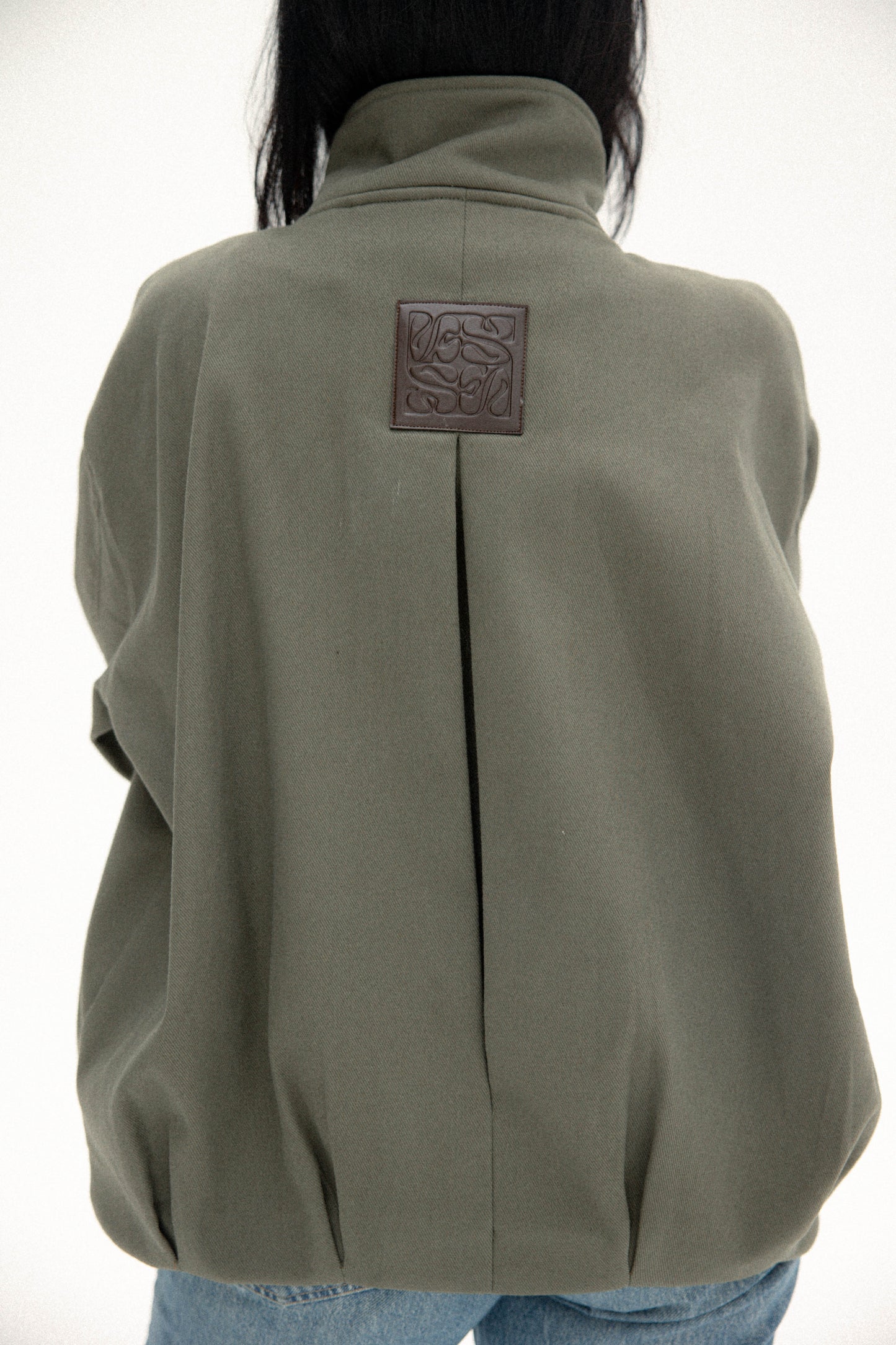 Signature balloon jacket in olive