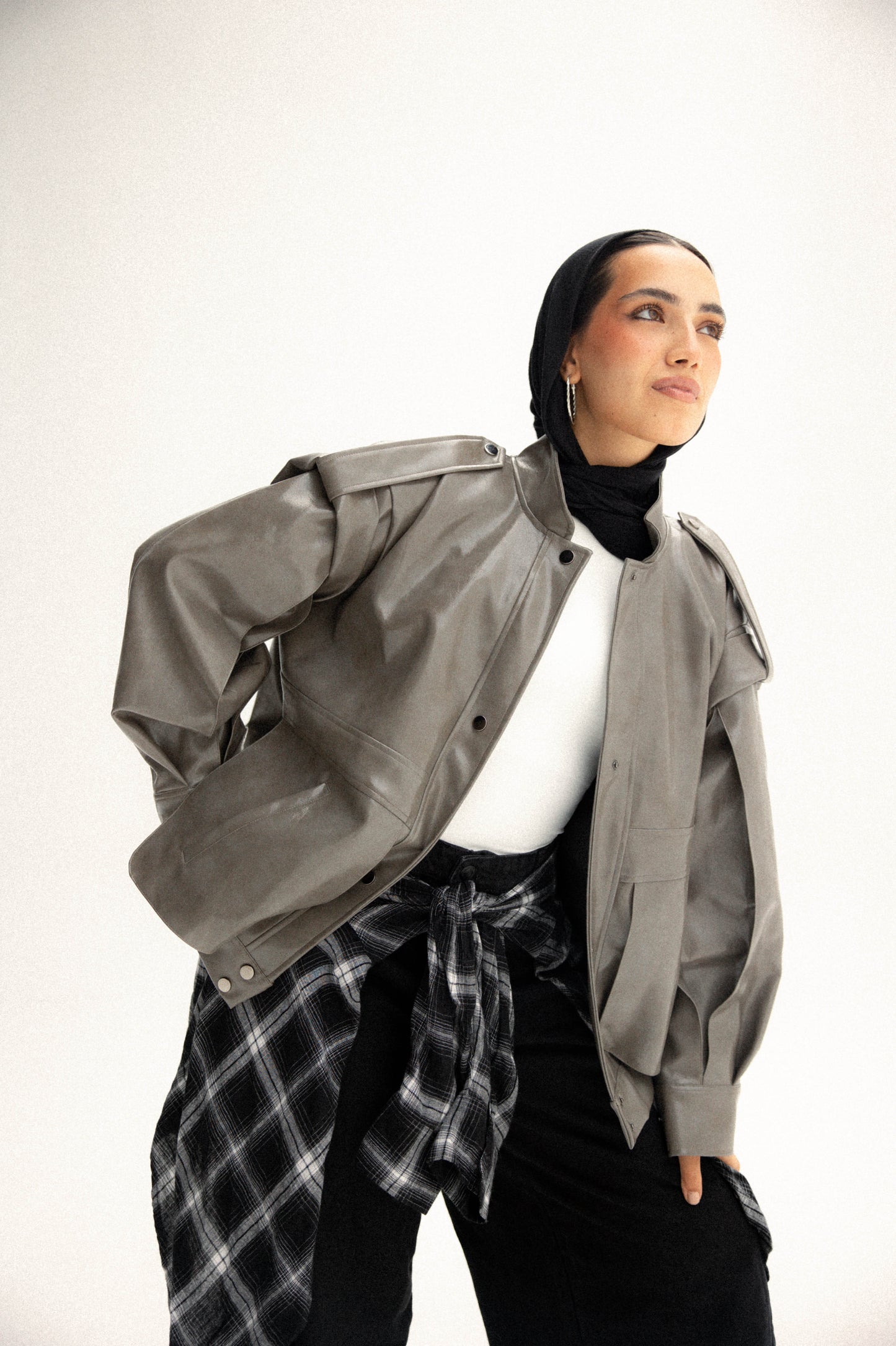 Biker jacket in grey