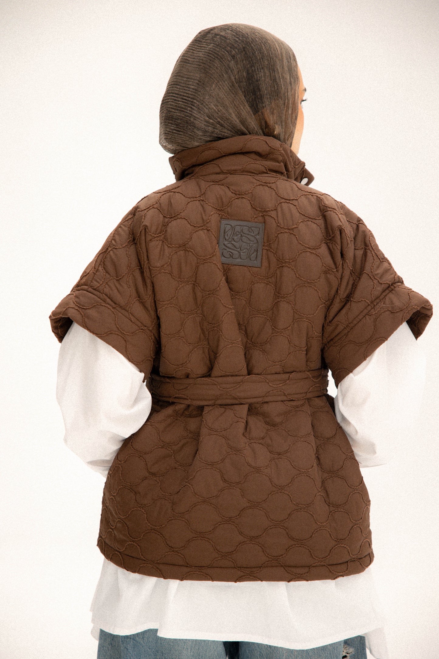 Puffer vest in brown
