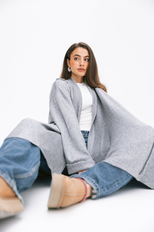 V kimono in grey