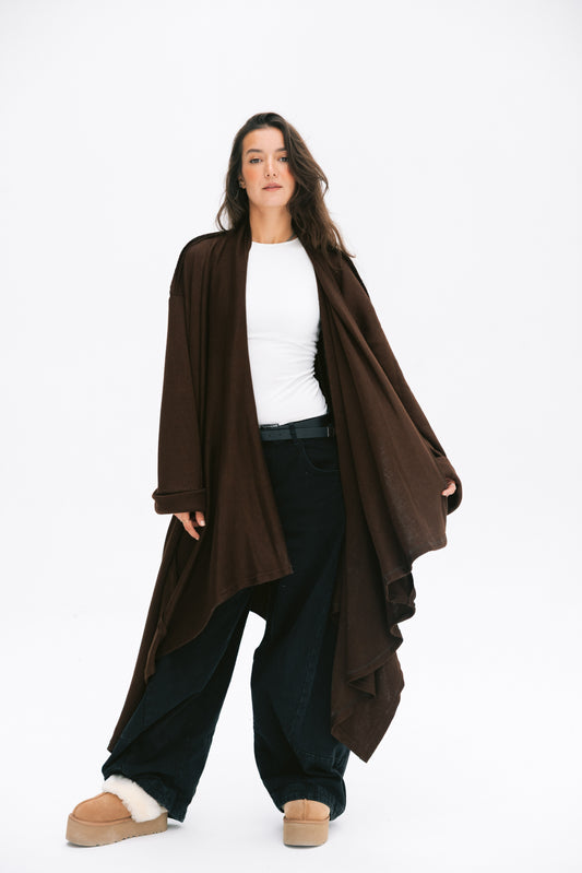 V kimono in brown
