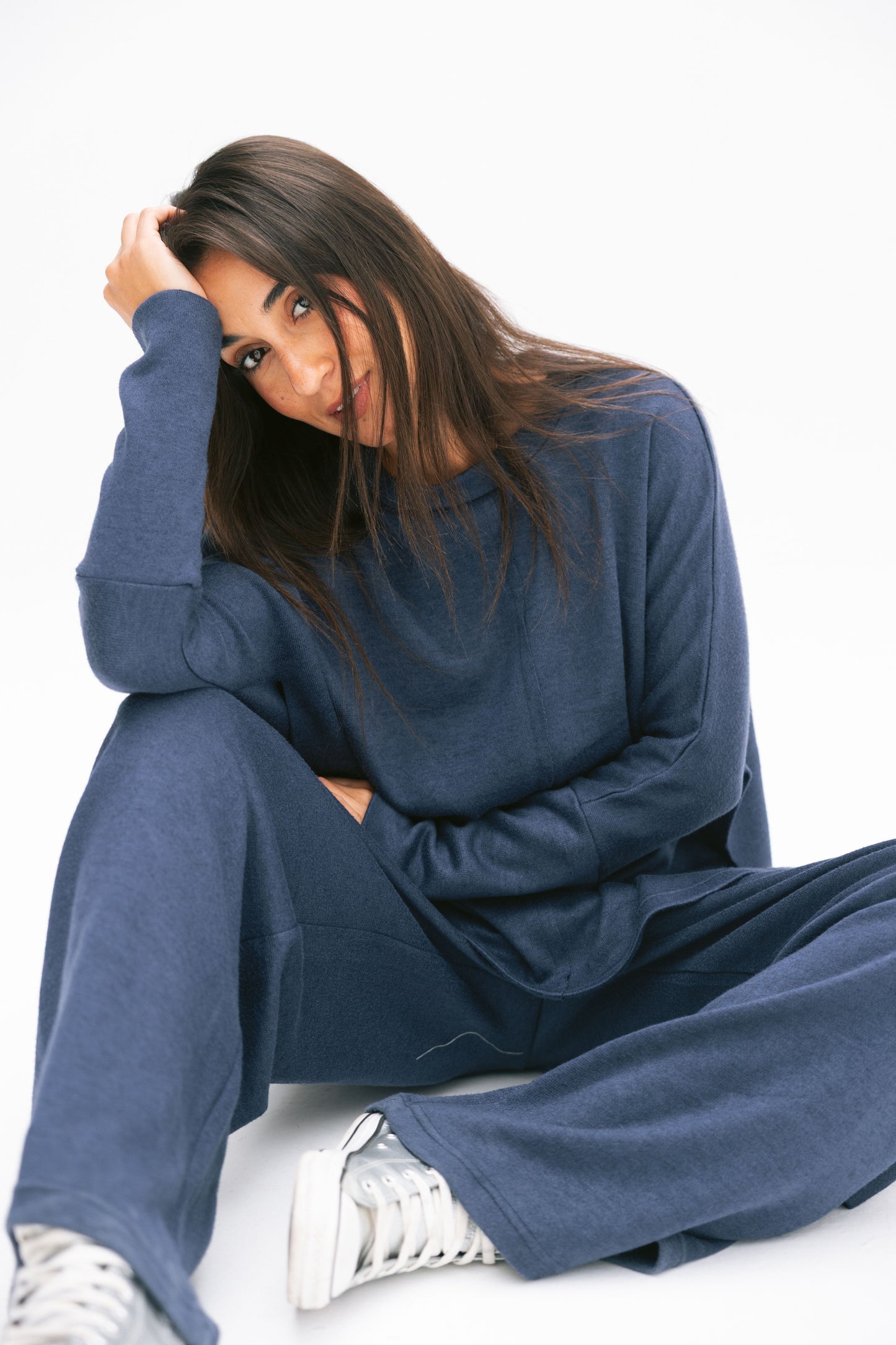 Basic wool set in navy blue