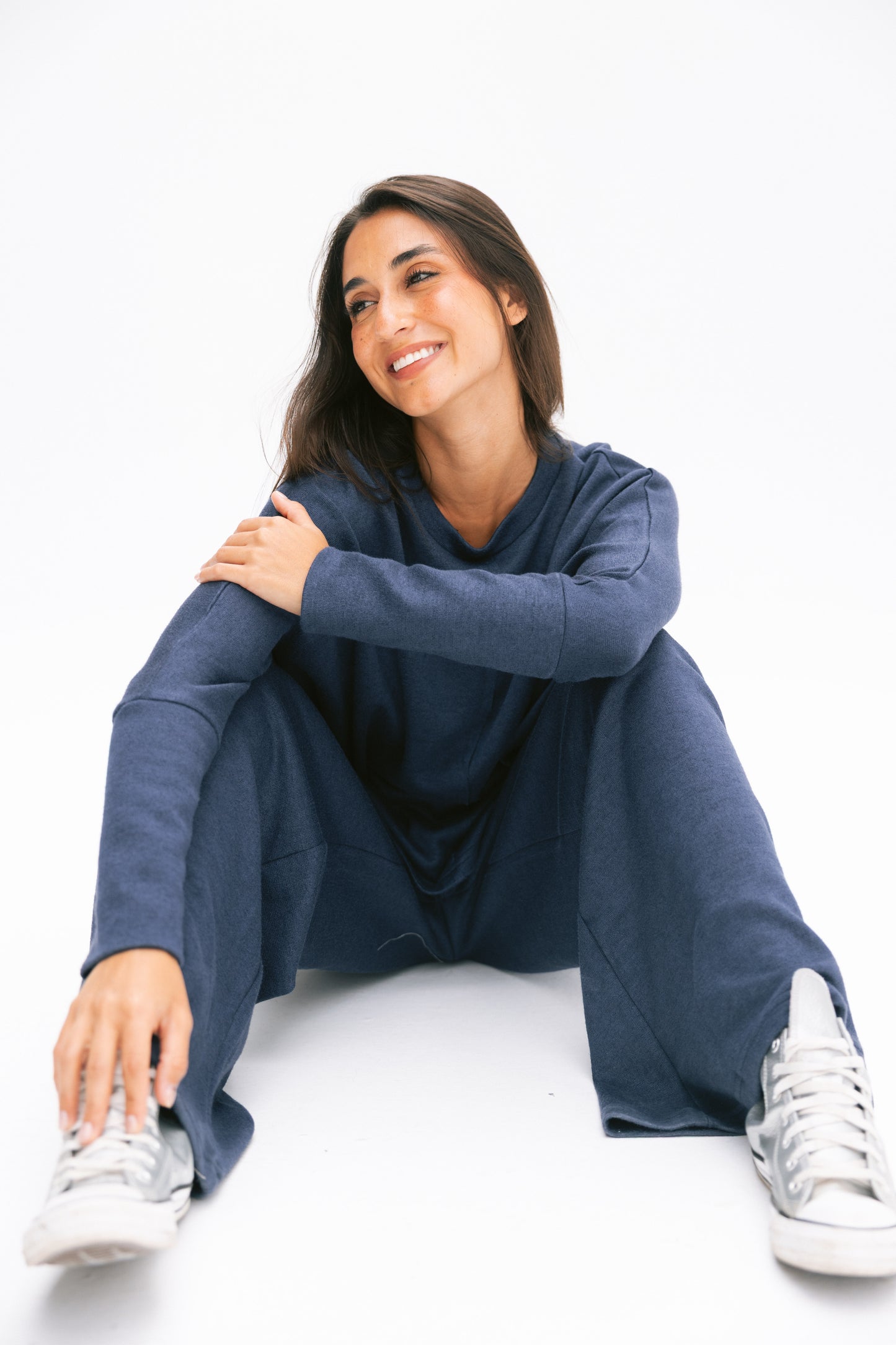 Basic wool set in navy blue