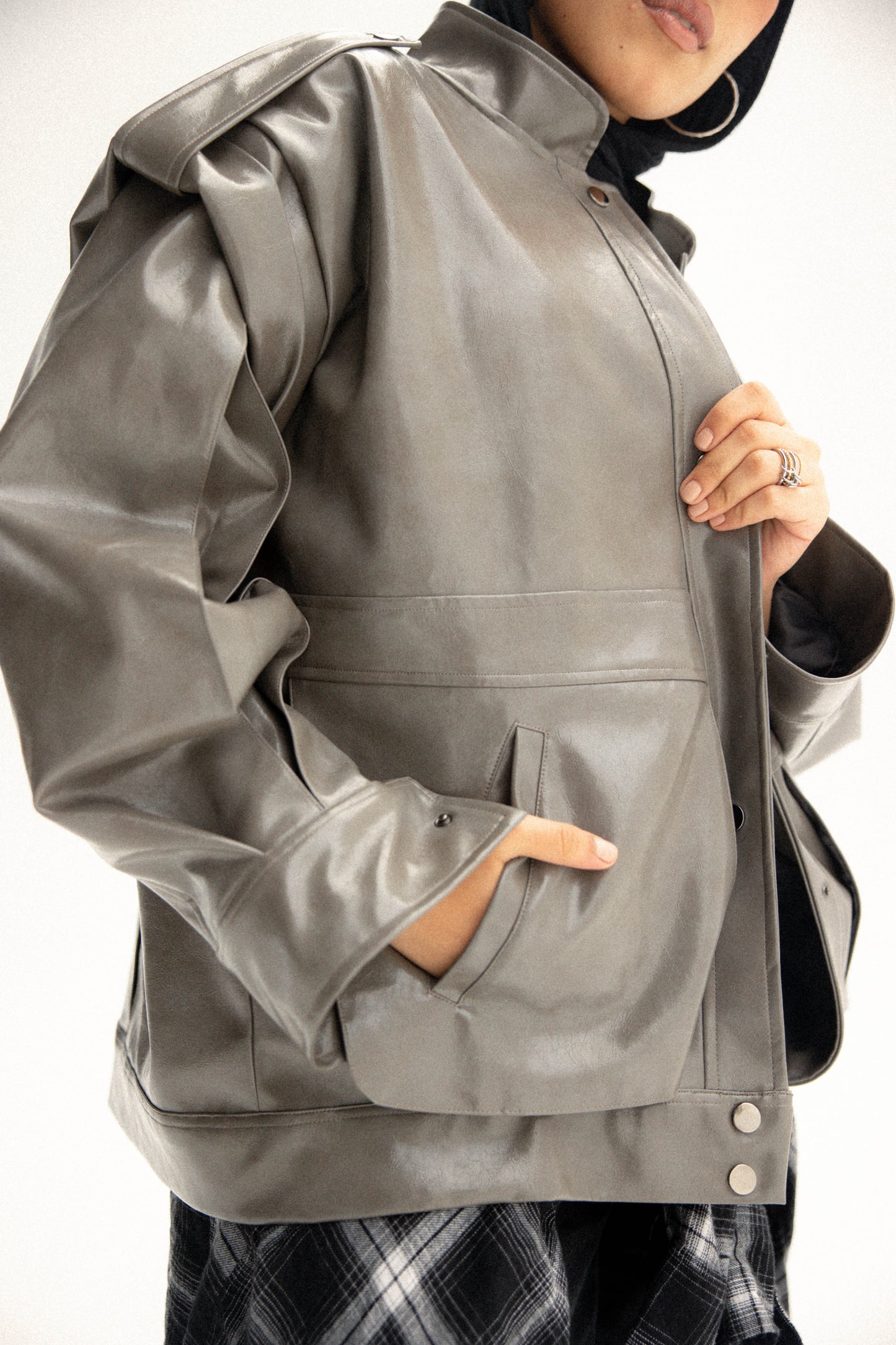 Biker jacket in grey