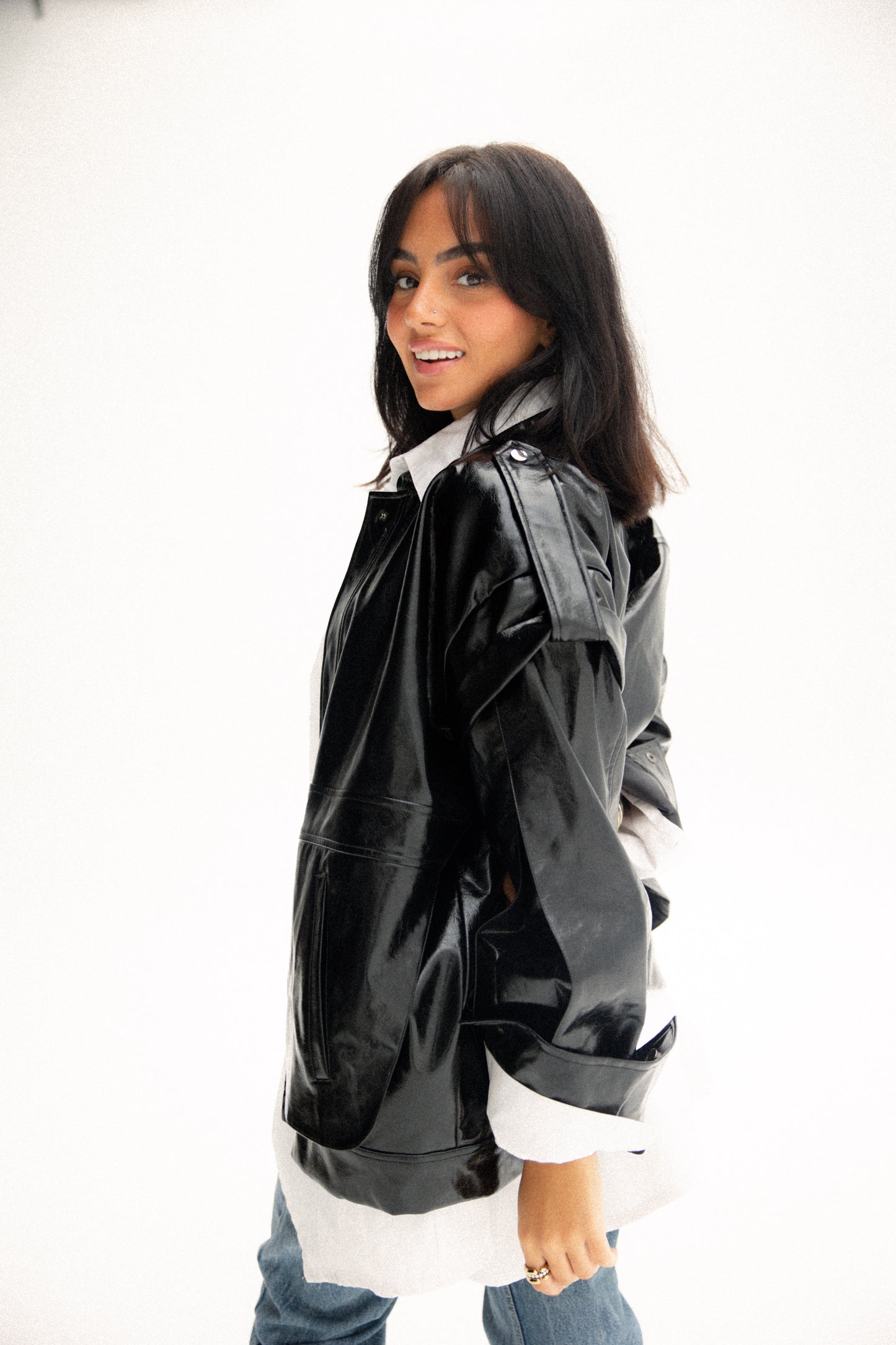 Biker jacket in black