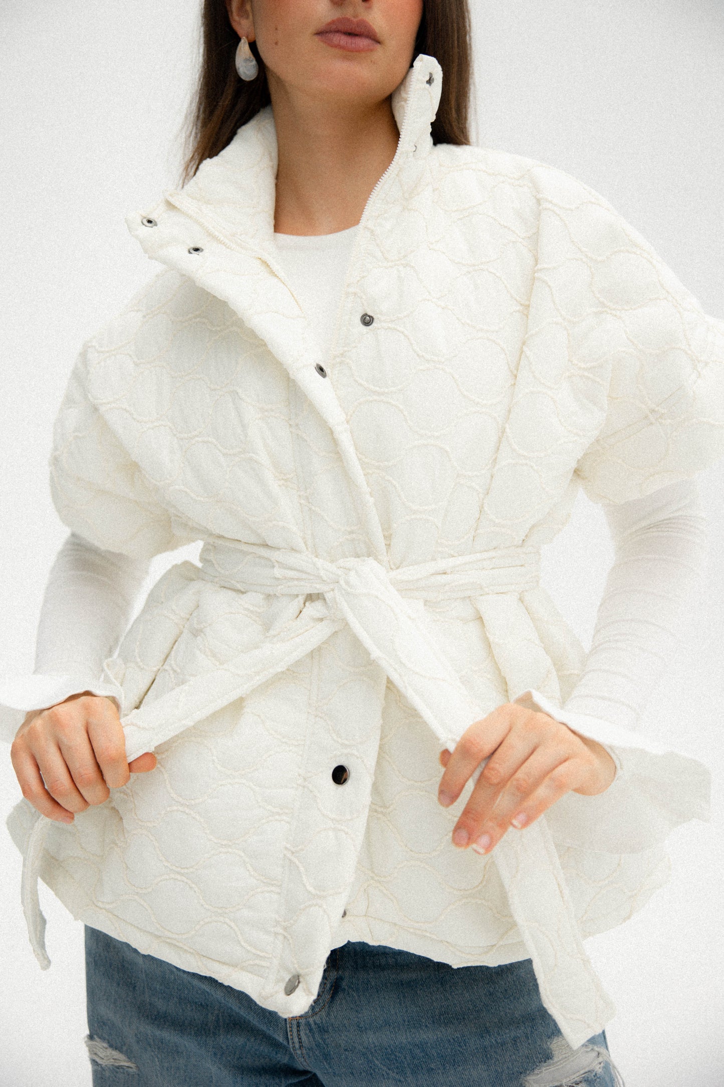 Puffer vest in off-white