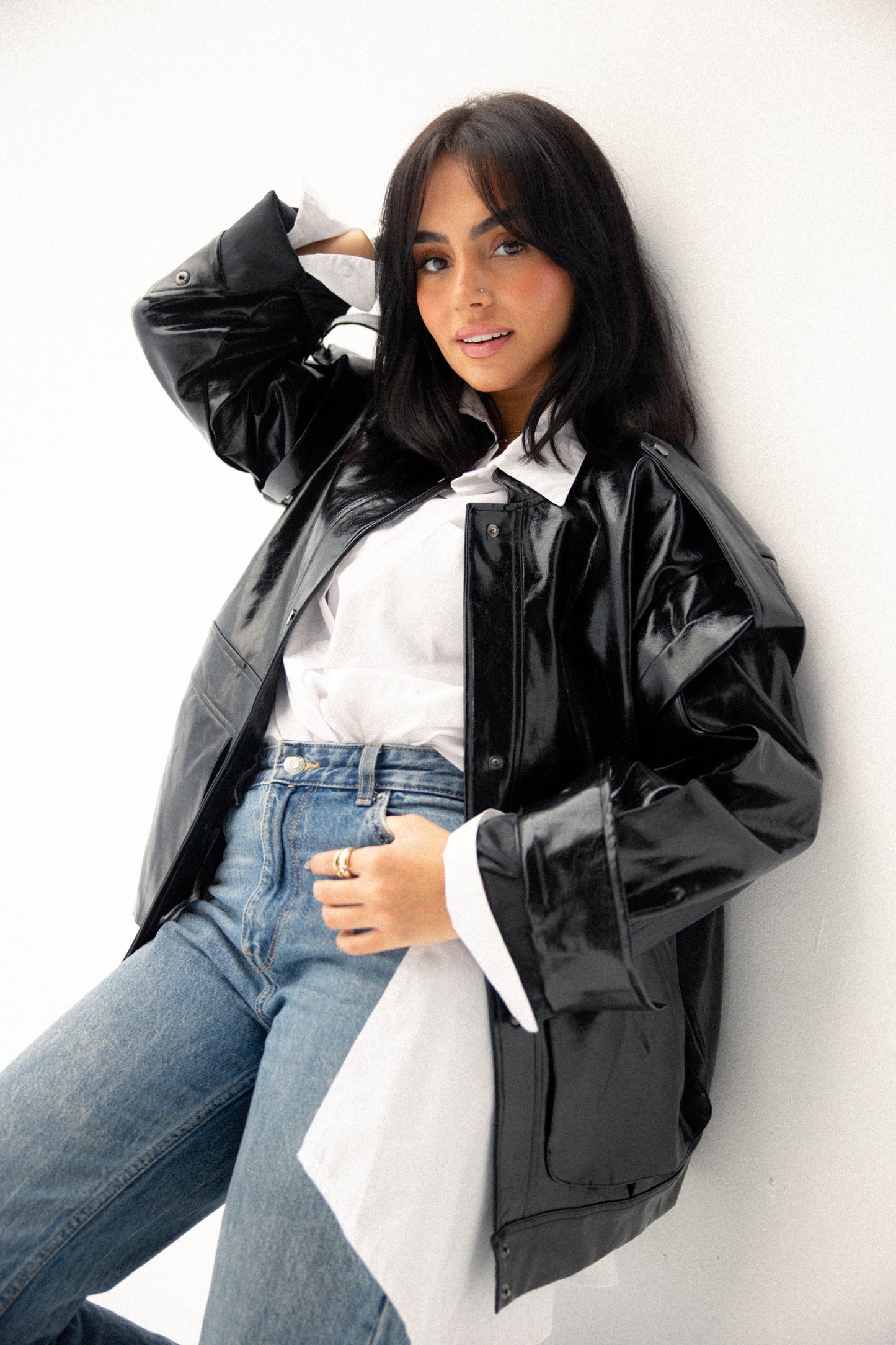 Biker jacket in black