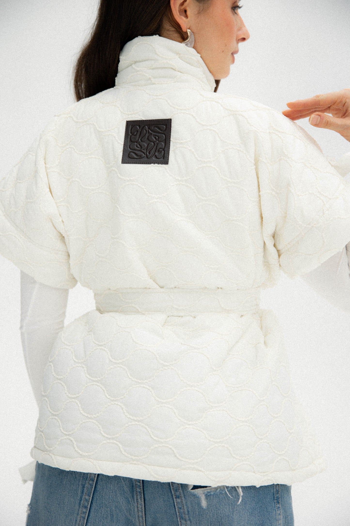 Puffer vest in off-white