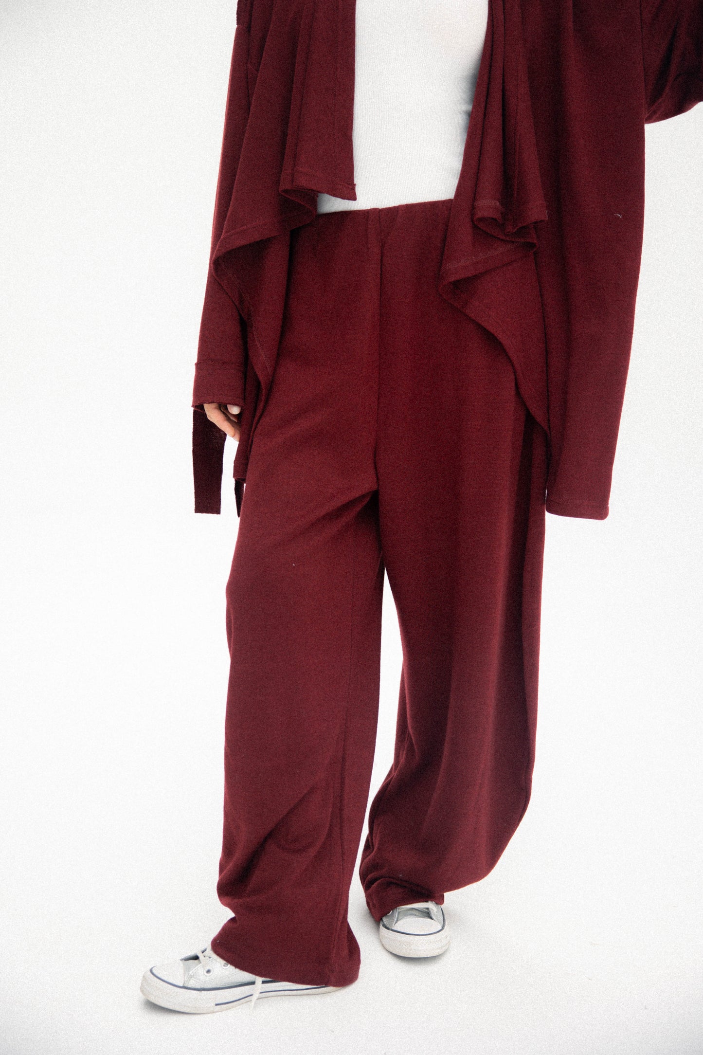 Ruffled set in maroon