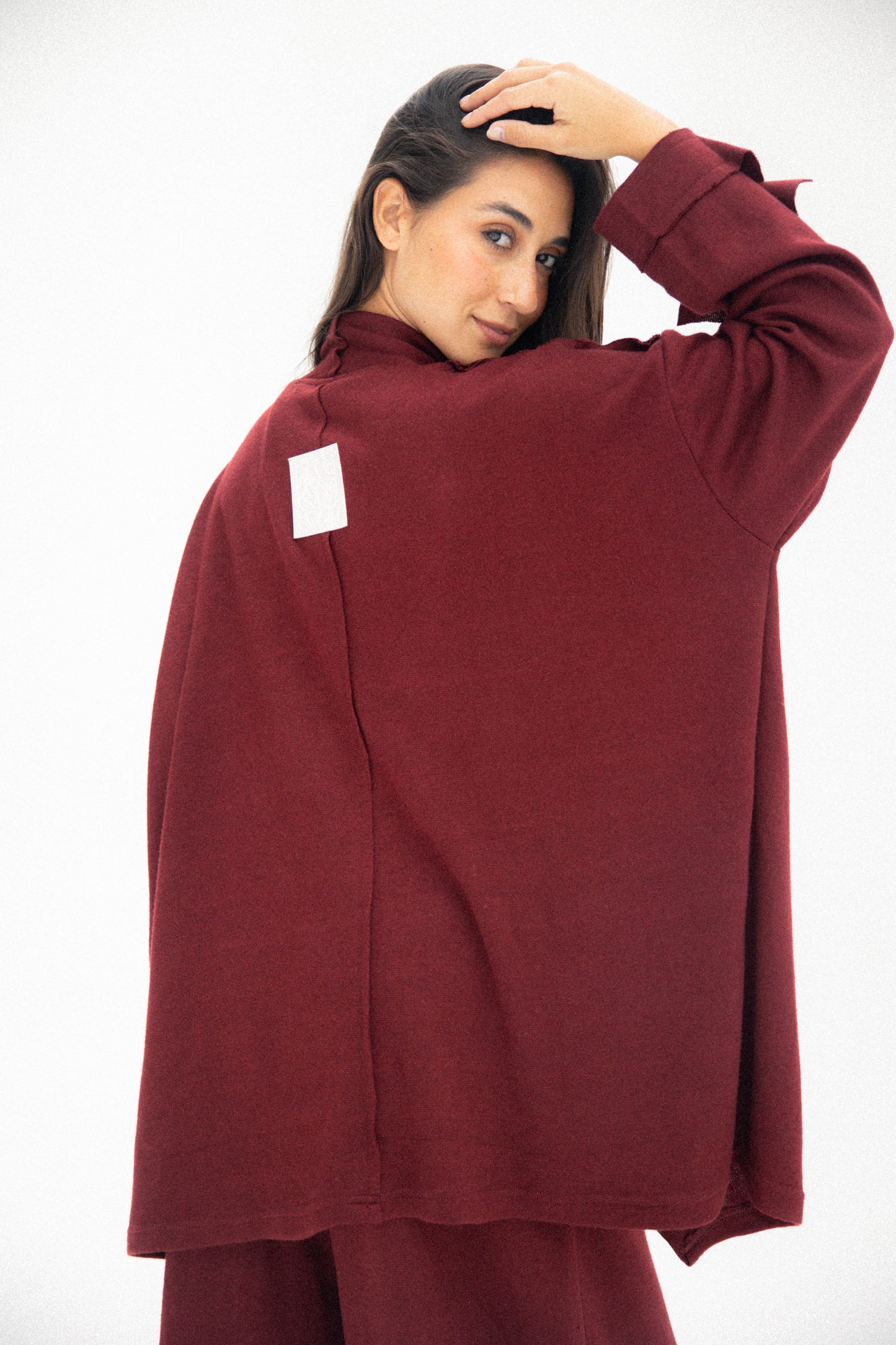 Ruffled set in maroon