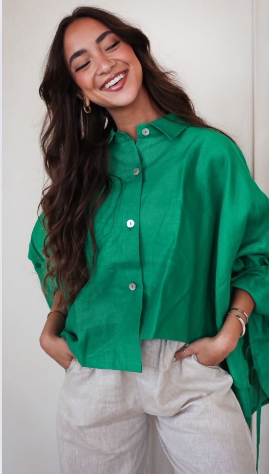 Fringes shirt in green