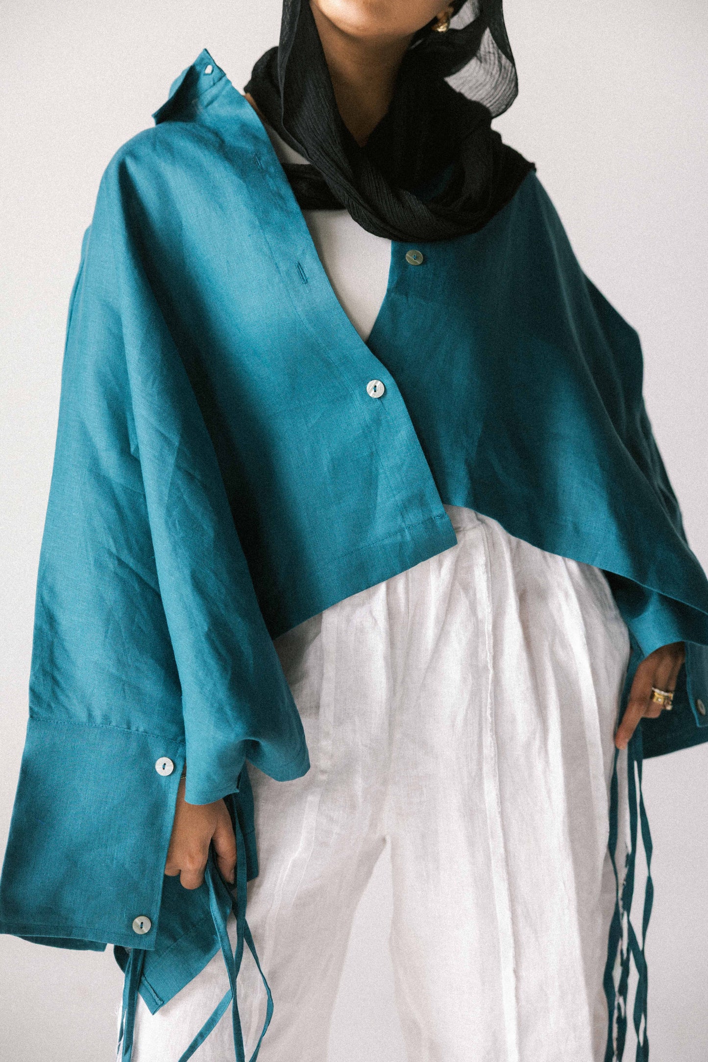 Fringes shirt in midnight blue