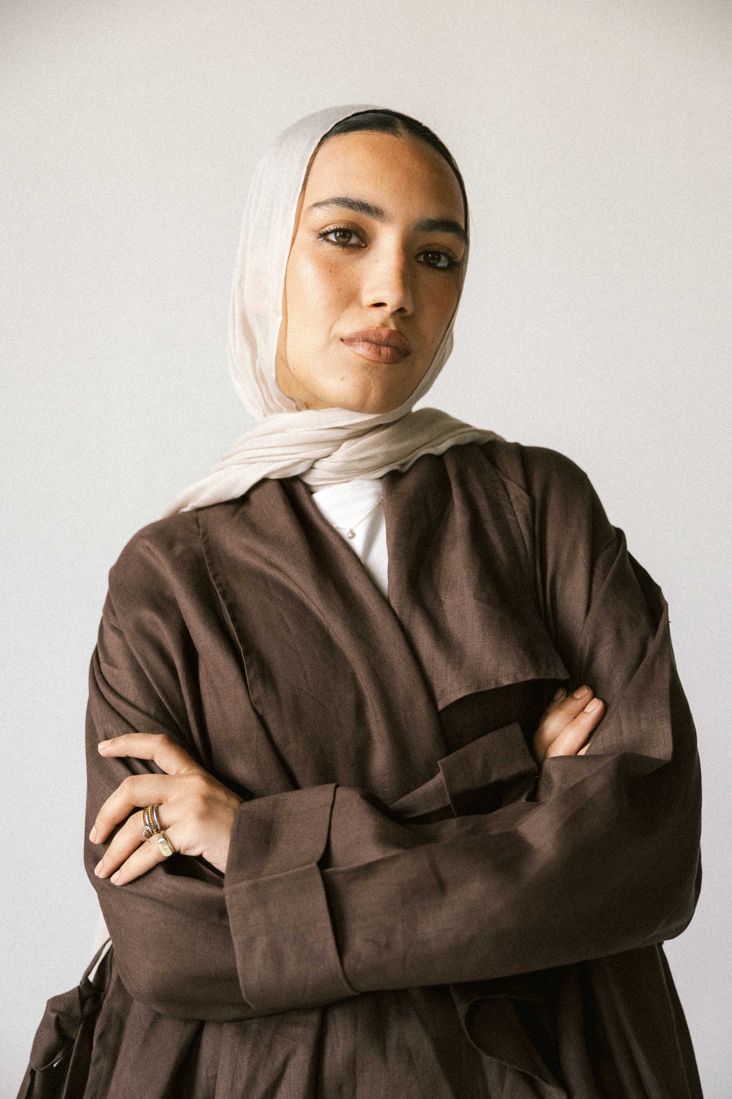 High-low kimono in chocolate brown